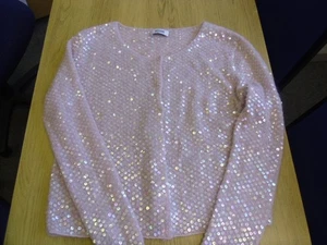 Moschino sequinned pink cardigan size 12 - Picture 1 of 12