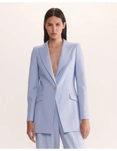 SABA Celeste Wool Longline Suit Jacket Blue Mist - Picture 1 of 4