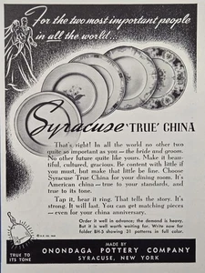 Anuncio impreso Syracuse True China Bride Groom elige patrón Siracusa NH 1942 - Imagen 1 de 4