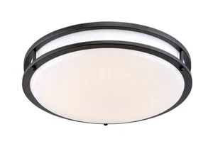 Designers Fountain EV1414C3C 14"W LED Flush Mount Drum Ceiling - Black - Foto 1 di 1