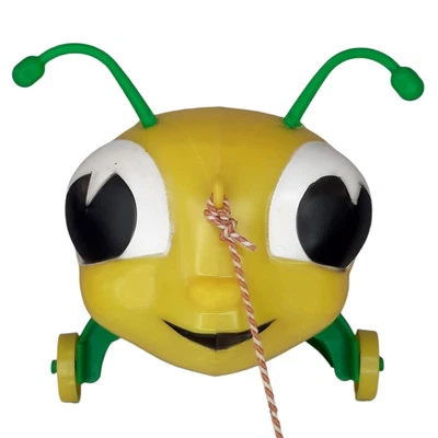 Vtg 1960s Metal Slinky CATER-PULLER Pull Toy Old Caterpillar Pie-Eyed Wiggle Bug - Image 1 of 4