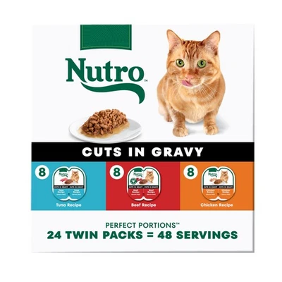 Nutro Perfect Portions Wet Cat Food Twin Pack – Beef, Tuna & Chicken in Gravy... - Image 1 of 4