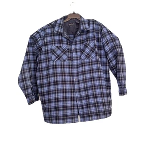 John Blair Herren 2XLT blau kariert ungefüttert Flanell Hemd Jacke - Bild 1 von 8