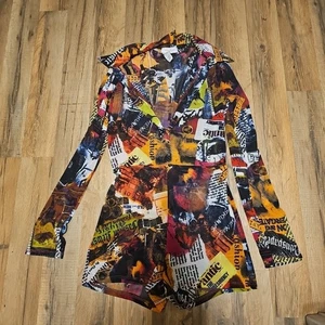 Annes Apparel transparentes bedrucktes Top Größe Medium - Bild 1 von 8