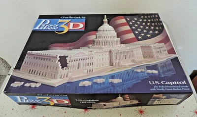 Puzzle 3D Capitol de EE. UU. Desafiante 3D Wrebbit 1994 718 Piezas B1 Foto 1 de 4