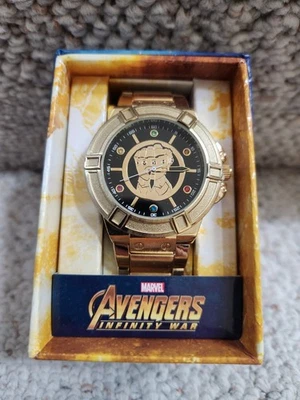 Reloj Pulsera Marvel Infinity War Gauntlet Hombre Accutime Color Dorado Metálico Nuevo Foto 1 de 4