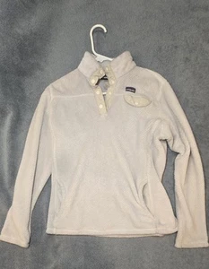 Patagonia Re-Tool Snap-T Pullover Jacket Girls Kids Xxl 16/18 Light Grey Hiking - Picture 1 of 7