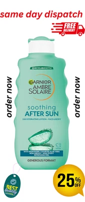 Garnier Ambre Solaire After Sun Lotion, for Face & Body, with Naturally ,400 ml