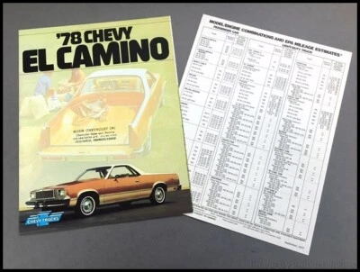 1978 Chevrolet El Camino and Super Sport SS Vintage Car Sales Brochure SET Foto 1 de 4