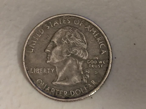 2001 D Rhode Island Quarter Missing Clad Layer Circulated Uncertified Cover