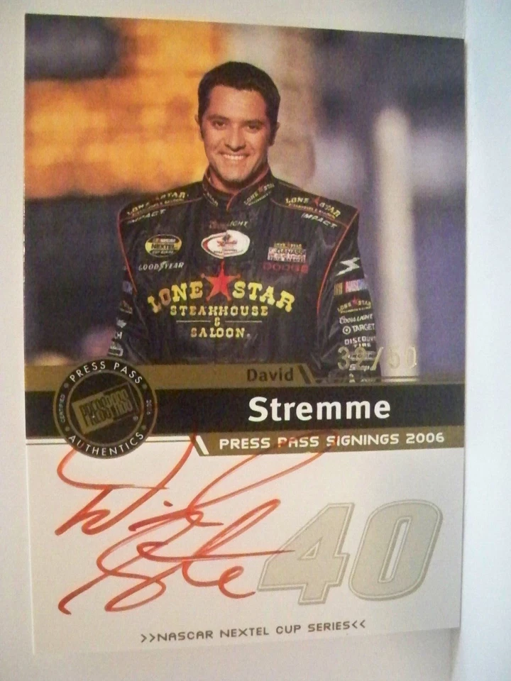 David Stremme Press Pass Signings 2006 Gold - Image 1 of 1