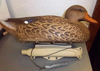 Flambeau Storm Front mallard hen duck decoy w lead weight and string, excellent - Image 1 of 3
