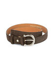 Women's Brown Belt Suede Genuine Leather Horse Shoe Buckle Lady Ladies Leather