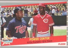 1989 Fleer #639 Kirby Puckett Eric Davis Minnesota Twins Cincinnati Reds HOF