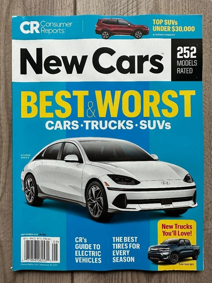 NEW CARS Buying Guide CONSUMER REPORTS Sept 2023 BEST & WORST Best Tires 252 Mod - Image 1 of 1