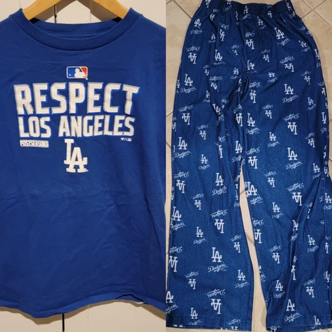 Lot of Los Angeles Dodgers T-Shirt and Pajama Pants  Boys Size L Cover