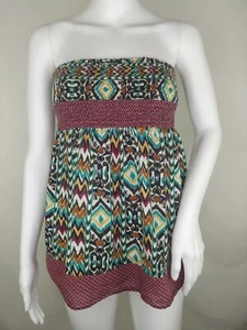 Wet Seal tube top medium smocked aztec - Picture 1 of 11