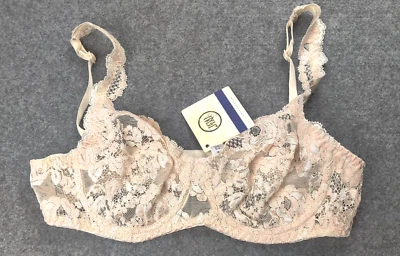 Vtg La Perla Bra 36B  Peach Lace Underwire Enchanted 34833 BRIGITTA Made Italy - Image 1 of 4