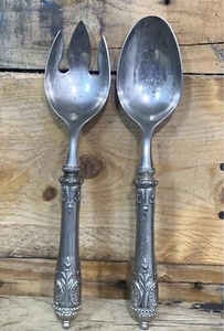Vintage Godinger Silver-plated Serving Spoon & Fork Salad Fruit 10.5” - Picture 1 of 11