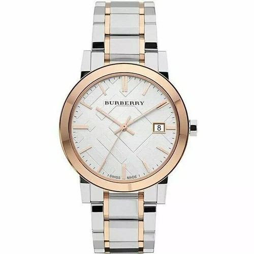 Orologio Unisex Burberry City Check SVIZZERO Quarzo Bicolore Acciaio Inox BU9006