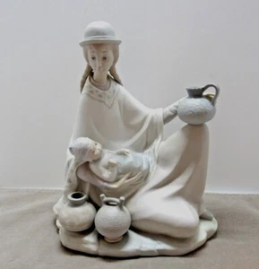 Rare LLadro Figurine PERUVIAN GIRL W/BABY & Pots in MATTE #4822 Retail $1,510 - Picture 1 of 6