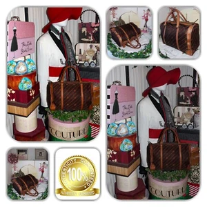 ECLECTIC-GUCCI BOSTON LRG BROWN & LEATHER GG MONOGRAM BOSTON HANDBAG!  - Picture 1 of 12