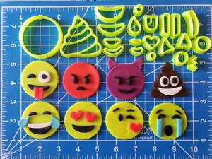 Emoji Huge Combo Set Cookie Fondant Cutters - Large Sizes! Extra Durable!