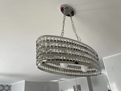 Lampada a sospensione argento/cristallo CAVONE. - Immagine 1 di 4