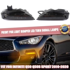 2x Front Fog Turn Signal Light LED Lamp For Infiniti Q50 Q50S Sport 2014-2020 US - Picture 1 of 11