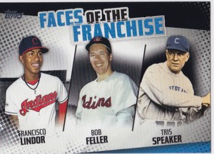 2019 Topps Series 2 Faces Of The Franchise Black Indians Lindor Bob Tris 100/299