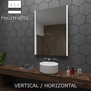 Badspiegel mit LED Beleuchtung Wandspiegel  nach Maß Heizmatte BRASIL Model A02 - Bild 1 von 5