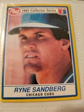 1991 Post Cereal Ryne Sandberg Chicago Cubs #16 Error Card 