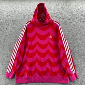 Adidas Hoodie Womens Plus Size 4X Pink Pullover Travel Gym Marimekko Hoodie - Picture 1 of 11