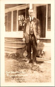 Postal John Coolidge Padre de Calvin Coolidge Plymouth Vermont RPPC Sin publicar - Imagen 1 de 2