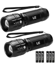 LE LED Flashlight LE1000 High Lumens, Small Bright Flash Light, Black 