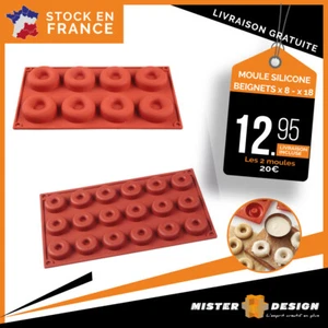 Moules en Silicone beignets, donuts, savarins x 18 ou x 8 - Photo 1/8