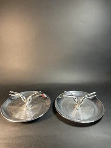 2 MCM 1950s Hamilton Ashtray Toucan Bird Pincherette Cigarette Holders Chrome - Picture 1 of 17