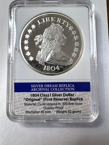 1804 CLASS I SILVER DOLLAR ARCHIVAL EDITION COIN PROOF! Cover