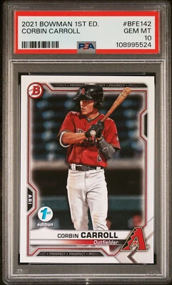 2021 Bowman 1st Edition - Corbin Carroll #BFE-142 (RC) PSA 10 GEM MINT 💎 - Image 1 of 3