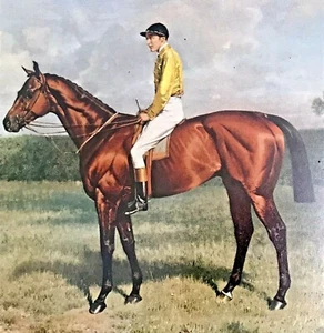 EMIL ADAM NUMBERED LTD. ED. "ORMONDE" THOROUGHBRED EQUESTRIAN HORSE JOCKEY PRINT - Picture 1 of 19