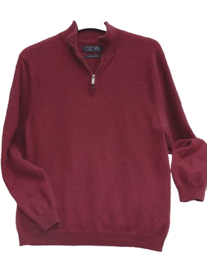 Paul Costelloe Burgundy  100% Cashmere  Zipped  Jumper - Image 1 of 4