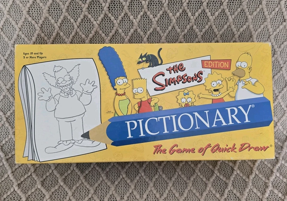 The Simpsons Edition Pictionary Game By USAopoly Rare Board Game Family Fun - Image 1 of 3