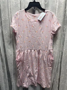 *NWT* Cat & Jack Girls Pink Dress With Rainbow Unicorn & Pockets Size XXL (18) - Picture 1 of 4