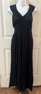 NWT Anthropologie Maeve Syros Black  Ruffled Wide Leg Cropped Romper Size 16 - Picture 1 of 5