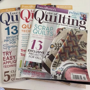 Fons & Porter's Love of Quilting Magazine Lot Of 3 Various Years - Imagen 1 de 7