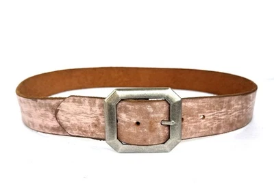 Cinturón de cuero envejecido rosa vintage JOED reciclado hecho en Estados Unidos. Talla 40 Foto 1 de 4