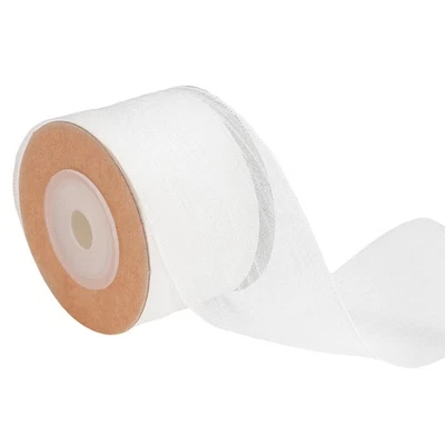 Cinta transparente con cable 1-1/2 pulgada de ancho cinta de alambre de organza transparente blanca Foto 1 de 4