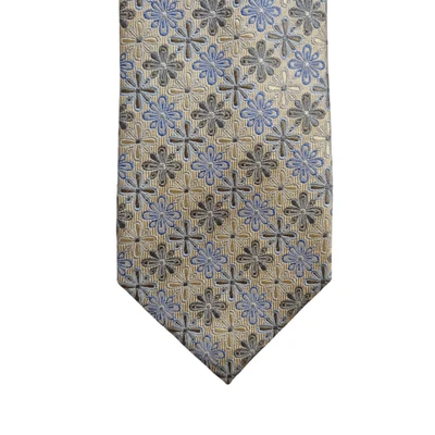 Corbata para hombre Countess Mara 100 % seda hecha a mano jacquard foulard floral azul 57" Foto 1 de 4