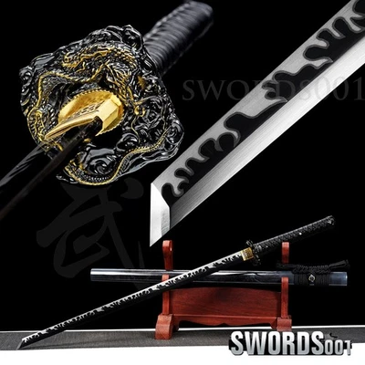 Black Dragon Ninjato Japanese Samurai Ninja Sword Carbon Steel Polished Blade - Image 1 of 4