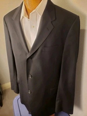 Kenneth Cole дизайнерский костюм из 2 предметов мужской 44L 36X34 черная шерсть - Изображение 1 из 4